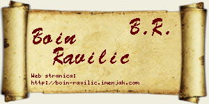 Boin Ravilić vizit kartica